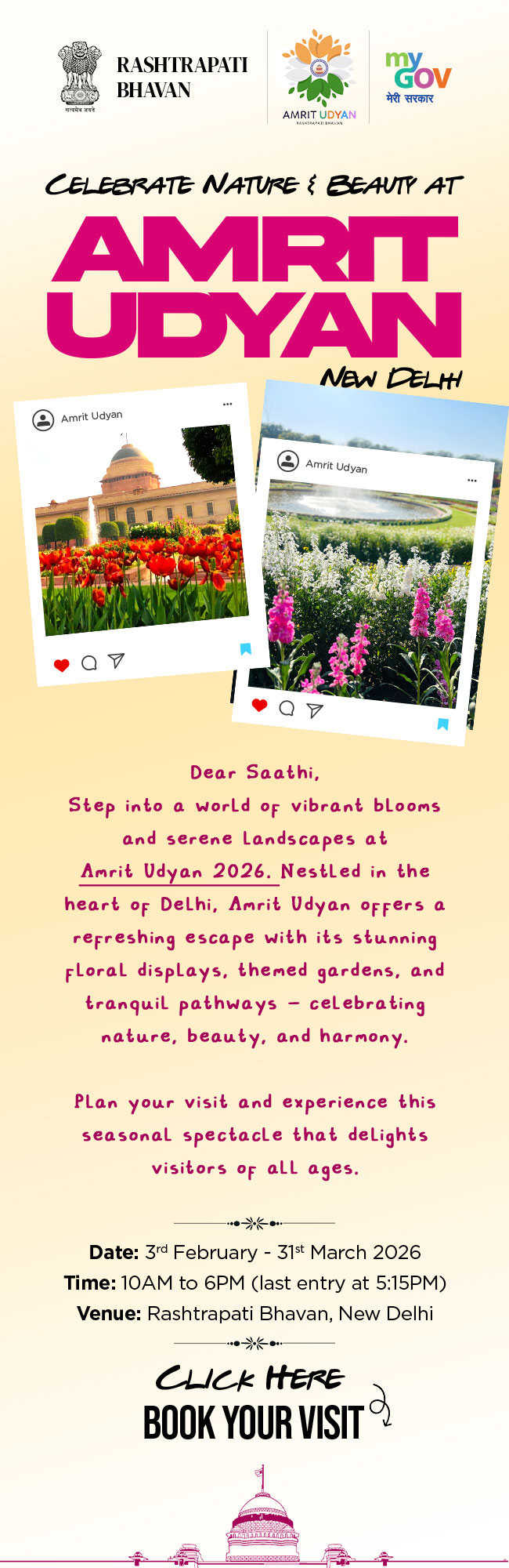 Explore Amrit Udyan - A Floral Escape in the Heart of Delhi